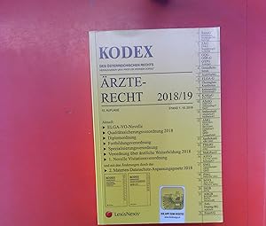 Bild des Verkufers fr KODEX des sterreichischen Rechts. rzterecht 2018/19. 15. Auflage. zum Verkauf von biblion2