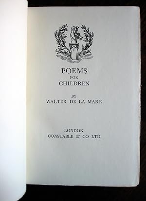 Image du vendeur pour Poems for Children mis en vente par James Fergusson Books & Manuscripts