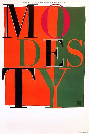 1988 Swedish Performance Poster, Modesty (Presented by Ema Telstar)