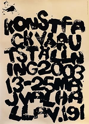 2003 Swedish Performance Poster, Varutst&#8730;§llning (Design Objects), Konstfact