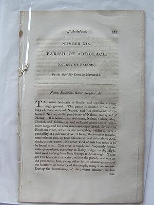 Seller image for Parish of Ardclach (County of Nairne). with Parish of Udny (County of Aberdeen) by the Rev. Mr.John Rose, and Parish of Ormistoun (County of East Lothian) by Rev. Mr. Alexander Colvill for sale by McLaren Books Ltd., ABA(associate), PBFA