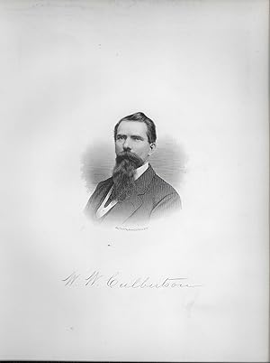 William Wirt Culbertson Portrait, Steel Engraving, with Facsimile Signature