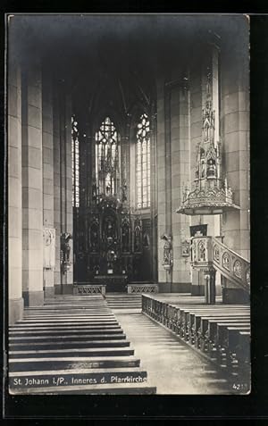 Ansichtskarte St. Johann i. P., Inneres der Pfarrkirche