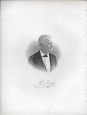 James Coleman Ford Portrait, Steel Engraving, with Facsimile Signature