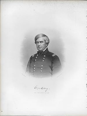 General Cassius M. Clay Portrait, Steel Engraving, with Facsimile Signature