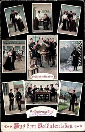 Bild des Verkufers fr Ansichtskarte / Postkarte Aus dem Soldatenleben, Frhliche Stunden, Frauen zum Verkauf von akpool GmbH