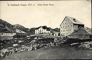 Bild des Verkufers fr Ansichtskarte / Postkarte Airolo Kanton Tessin Schweiz, St. Gotthard Hospiz, Hotel Monte Prosa zum Verkauf von akpool GmbH