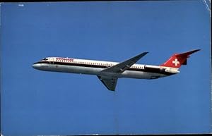 Ansichtskarte / Postkarte Schweizer Passagierflugzeug, Swissair, McDonnell Douglas DC-51