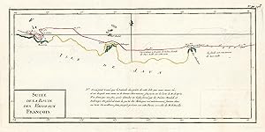 Imagen del vendedor de Kupferstich- Karte, b. Philippe de Pretot, "Suite de la Route des Vaisseaux Francois". a la venta por Antiquariat Clemens Paulusch GmbH