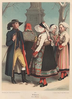 Imagen del vendedor de Bhmen. Kreis Pilsen.", 5 Personen in Festtracht. a la venta por Antiquariat Clemens Paulusch GmbH