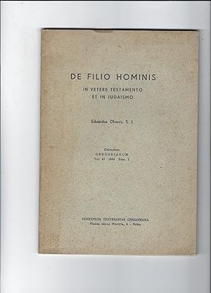 Image du vendeur pour DE FILIO HOMINIS mis en vente par Librovicios