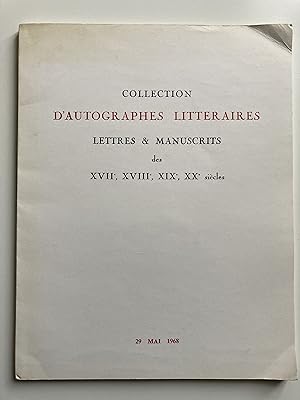Deux livres avec autographes: Collection d'autographes littéraires Lettres & manuscrits des XVIIe...