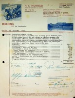 Bild des Verkufers fr Brief H.S. Hunfeld reperatiewerf Delfzijl zum Verkauf von nautiek