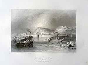 Bild des Verkufers fr The Bridge of Pesth. Stahlstich von R. Wallis nach W.H. Bartlett. zum Verkauf von Antiquariat A. Suelzen