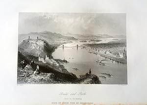 Bild des Verkufers fr Buda and Pesth (from the Blocksberg). Stahlstich von G.K. Richardson nach W.H. Bartlett. zum Verkauf von Antiquariat A. Suelzen