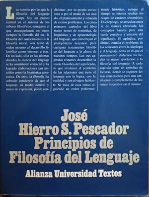 Imagen del vendedor de PRINCIPIOS DE FILOSOFA DEL LENGUAJE. a la venta por Livraria Castro e Silva