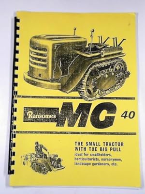 Bild des Verkufers fr Ransomes MG40 tractor instruction manual zum Verkauf von Cotswold Internet Books