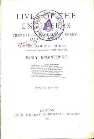 Seller image for Lives of the Engineers. Early Engineering. Vermuyden - Myddelton - Perry - James Brindley for sale by WeBuyBooks