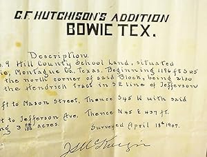 "C.F. Hutchinson's Addition / Bowie Tex."