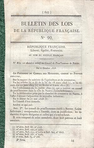 Seller image for Bulletin des lois de la Rpublique Franaise n 90 for sale by PRISCA