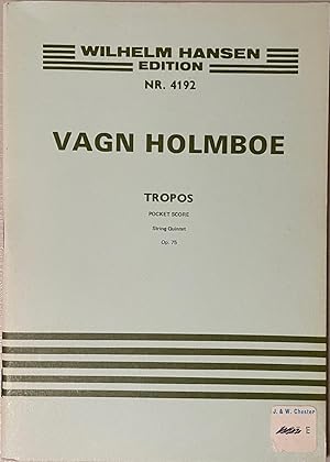 Seller image for Tropos. String Quintet Op.75. Pocket score for sale by Reilly Books