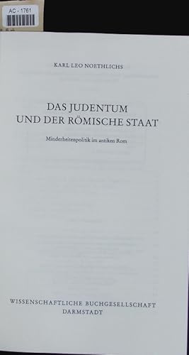 Bild des Verkufers fr Das Judentum und der rmische Staat. zum Verkauf von Antiquariat Bookfarm