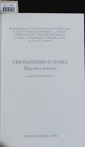 Bild des Verkufers fr Cristianesimo e storia. Rapporti e percorsi. zum Verkauf von Antiquariat Bookfarm