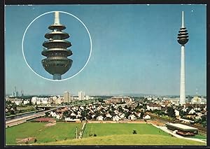 Ansichtskarte Nürnberg, Teilansicht mit Fernmeldeturm