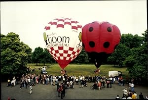 Foto Heißluftballons am Boden, Zuschauer