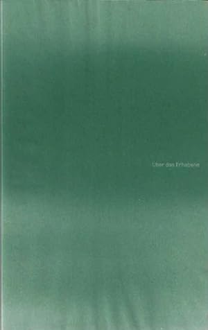 Bild des Verkufers fr ber das Erhabene - Rothko Mark, Yves Klein, James Turrell zum Verkauf von studio montespecchio