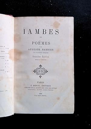 Seller image for Iambes et pomes for sale by LibrairieLaLettre2