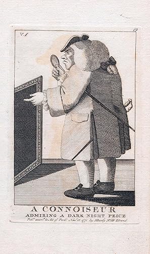 Seller image for A Connoiseur admiring a Dark Night Peice [original caricature print] for sale by Christison Rare Books, IOBA SABDA