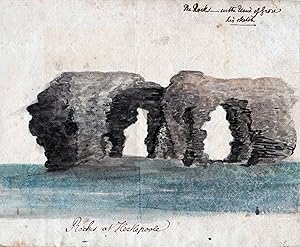 Seller image for Rocks at Hertlepoole [Rocks at Hartlepool]. Original watercolour sketch, ca 1778 for sale by Christison Rare Books, IOBA SABDA