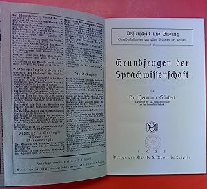 Bild des Verkufers fr Grundfragen der Sprachwissenschaft - Wissenschaft und Bildung 210 zum Verkauf von biblion2