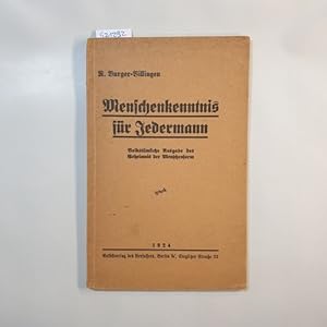 Bild des Verkufers fr Menschenkenntnis fr Jedermann zum Verkauf von Gebrauchtbcherlogistik  H.J. Lauterbach