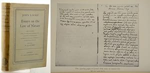 Immagine del venditore per ESSAYS ON THE LAW OF NATURE. The Latin text with a Translation, Introduction and Notes, together with Transcripts of Locke s Shorthand in his Journal for 1676. Edited by W. von Leyden. venduto da Francis Edwards ABA ILAB