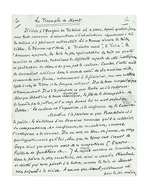 Savoureux éloge sur la peinture de Manet, en marge dune exposition à lui consacrée au Musée de l...