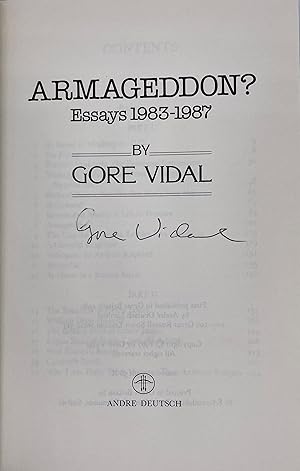 Image du vendeur pour Armageddon? Essays 1983-1987 mis en vente par Quair Books PBFA
