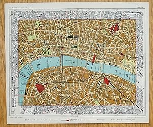 Antique Map SOUTHWARK, BERMONDSEY, SPITALFIELDS, THE CITY London street plan c1925