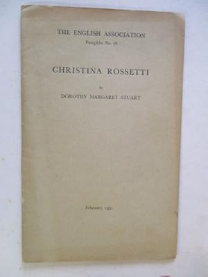 Bild des Verkufers fr Christina Rosetti - The English Association Pamphlet no 78 zum Verkauf von GREENSLEEVES BOOKS