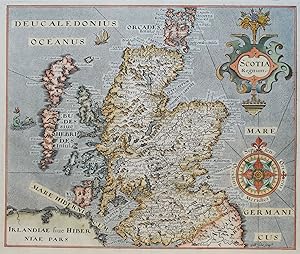 Antique Map SCOTLAND, SCOTIA REGNUM Mercator, Hole, Saxton, Camden original 1637