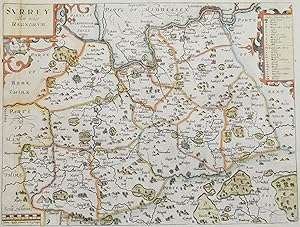 Antique Map SURREY, John Norden & William Kip, Camden original 1637