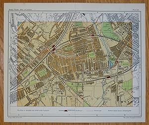 Antique Map MERTON, SOUTH WIMBLEDON, Lower Tooting, London street plan, c1925