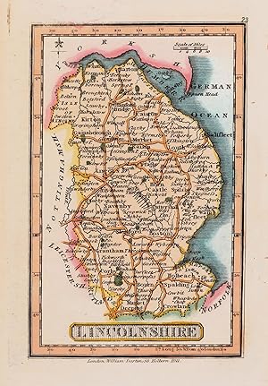 Antique Map LINCOLNSHIRE, Darton Hand Coloured Original Miniature Map 1822