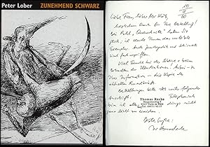 Bild des Verkufers fr Zunehmend schwarz. Gedichte mit Holzstichen von Karl-Georg Hirsch. [Signiertes Exemplar]. zum Verkauf von Antiquariat Lenzen