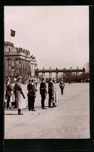 Ansichtskarte Potsdam, Prinz Oskar und Kaiser Wilhelm II., Autograph Prinz August Wilhelm von Pre...