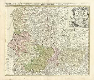 Image du vendeur pour Carte du Gouvernement General de Picardie qui Comprend la Generalite d'Amiens avec l'Artois & les Frontieres des Pays Bas mis en vente par Antiqua Print Gallery