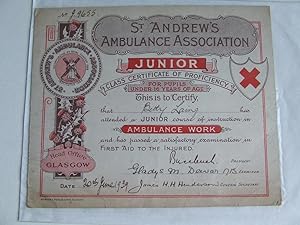 Bild des Verkufers fr St.Andrew's Ambulance Association. Junior Class Certificate of Proficiency zum Verkauf von McLaren Books Ltd., ABA(associate), PBFA