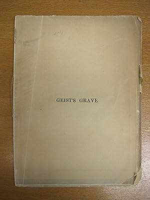 Immagine del venditore per Geist's Grave venduto da Stony Hill Books