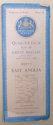 Quarter-inch Map of Great Britain Sheet 9 : East Anglia (Fourth Edition). 1:250,000